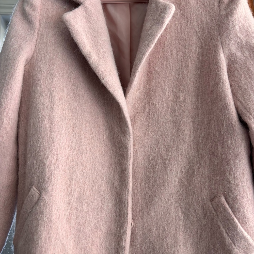 Forever 21 Soft Blush Pink Notch Collar Trench Coat Size L - Picture 4 of 12